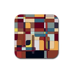 Patchwork Rubber Coaster (square)  by digitaldivadesigns