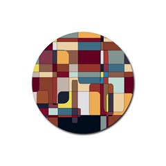 Patchwork Rubber Coaster (round)  by digitaldivadesigns