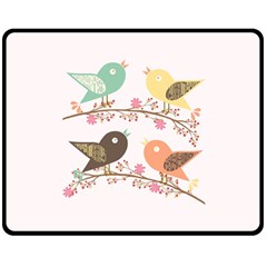 Four Birds Double Sided Fleece Blanket (medium)  by linceazul