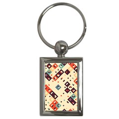 Squares In Retro Colors         Key Chain (rectangle)