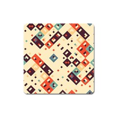 Squares In Retro Colors         Magnet (square) by LalyLauraFLM