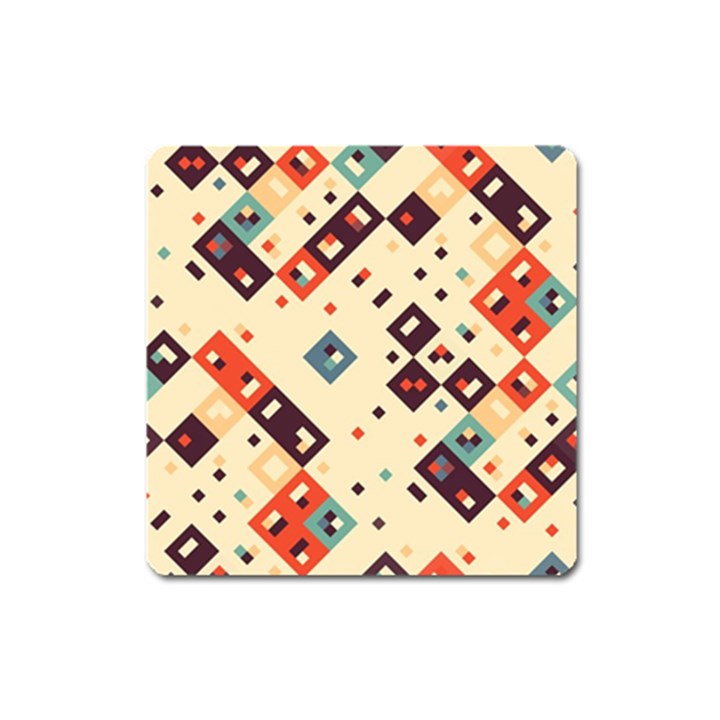 Squares in retro colors         Magnet (Square)