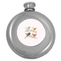 Four Birds Round Hip Flask (5 Oz) by linceazul