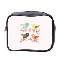 Four Birds Mini Toiletries Bag 2-side by linceazul