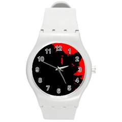 Abstraction Round Plastic Sport Watch (m) by Valentinaart