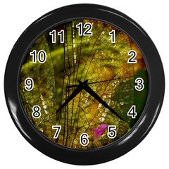 Dragonfly Dragonfly Wing Insect Wall Clocks (black) by Nexatart