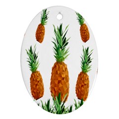 Pineapple Print Polygonal Pattern Ornament (oval) by Nexatart