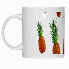 Pineapple Print Polygonal Pattern White Mugs