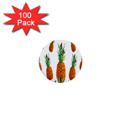 Pineapple Print Polygonal Pattern 1  Mini Buttons (100 Pack)  by Nexatart