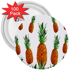 Pineapple Print Polygonal Pattern 3  Buttons (100 Pack)  by Nexatart