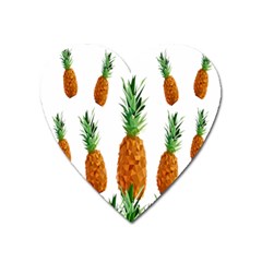 Pineapple Print Polygonal Pattern Heart Magnet by Nexatart