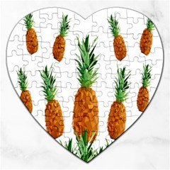 Pineapple Print Polygonal Pattern Jigsaw Puzzle (heart) by Nexatart