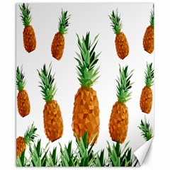 Pineapple Print Polygonal Pattern Canvas 8  X 10  by Nexatart