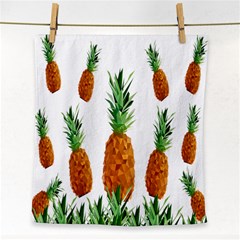 Pineapple Print Polygonal Pattern Face Towel by Nexatart