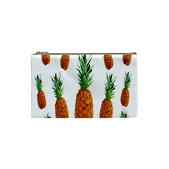 Pineapple Print Polygonal Pattern Cosmetic Bag (small)  by Nexatart