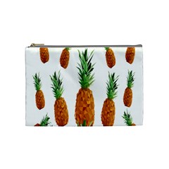 Pineapple Print Polygonal Pattern Cosmetic Bag (medium)  by Nexatart