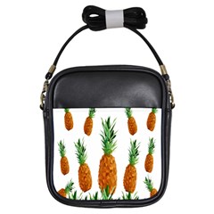 Pineapple Print Polygonal Pattern Girls Sling Bags by Nexatart