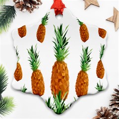 Pineapple Print Polygonal Pattern Ornament (snowflake) by Nexatart