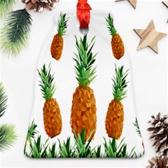 Pineapple Print Polygonal Pattern Ornament (bell) by Nexatart