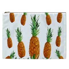 Pineapple Print Polygonal Pattern Cosmetic Bag (xxl)  by Nexatart