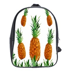 Pineapple Print Polygonal Pattern School Bags (xl)  by Nexatart