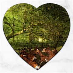 Red Deer Deer Roe Deer Antler Jigsaw Puzzle (heart) by Nexatart