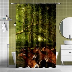 Red Deer Deer Roe Deer Antler Shower Curtain 48  X 72  (small)  by Nexatart