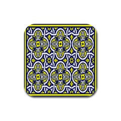 Tiles Panel Decorative Decoration Rubber Square Coaster (4 Pack)  by Nexatart