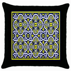 Tiles Panel Decorative Decoration Throw Pillow Case (black) by Nexatart