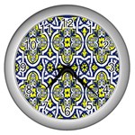 Tiles Panel Decorative Decoration Wall Clocks (Silver)  Front