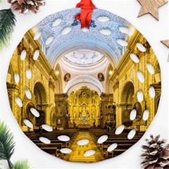 Church The Worship Quito Ecuador Round Filigree Ornament (two Sides) by Nexatart