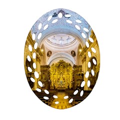 Church The Worship Quito Ecuador Oval Filigree Ornament (two Sides) by Nexatart