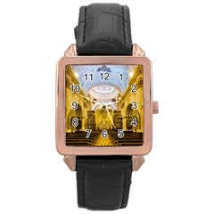 Church The Worship Quito Ecuador Rose Gold Leather Watch  by Nexatart