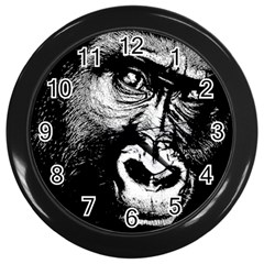 Gorilla Wall Clocks (black) by Valentinaart