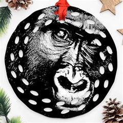 Gorilla Ornament (round Filigree) by Valentinaart