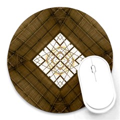 Steel Glass Roof Architecture Round Mousepads by Nexatart