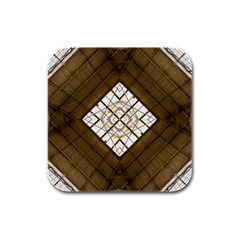 Steel Glass Roof Architecture Rubber Square Coaster (4 Pack)  by Nexatart