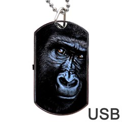 Gorilla Dog Tag Usb Flash (one Side) by Valentinaart