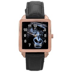 Gorilla Rose Gold Leather Watch  by Valentinaart