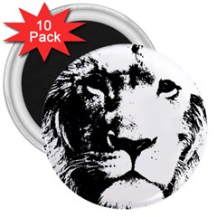 Lion  3  Magnets (10 Pack)  by Valentinaart