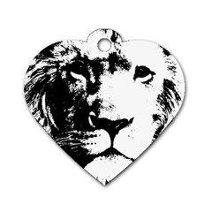 Lion  Dog Tag Heart (one Side) by Valentinaart