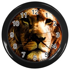 Lion  Wall Clocks (black) by Valentinaart