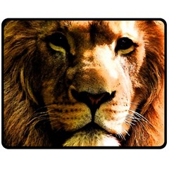 Lion  Fleece Blanket (medium)  by Valentinaart