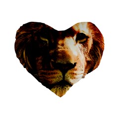 Lion  Standard 16  Premium Heart Shape Cushions by Valentinaart