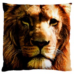 Lion  Large Flano Cushion Case (one Side) by Valentinaart