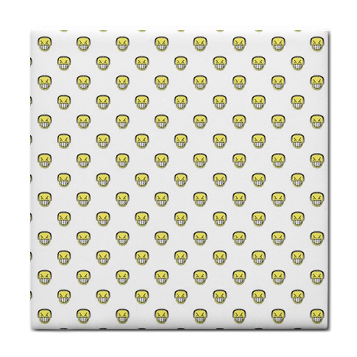 Angry Emoji Graphic Pattern Tile Coasters