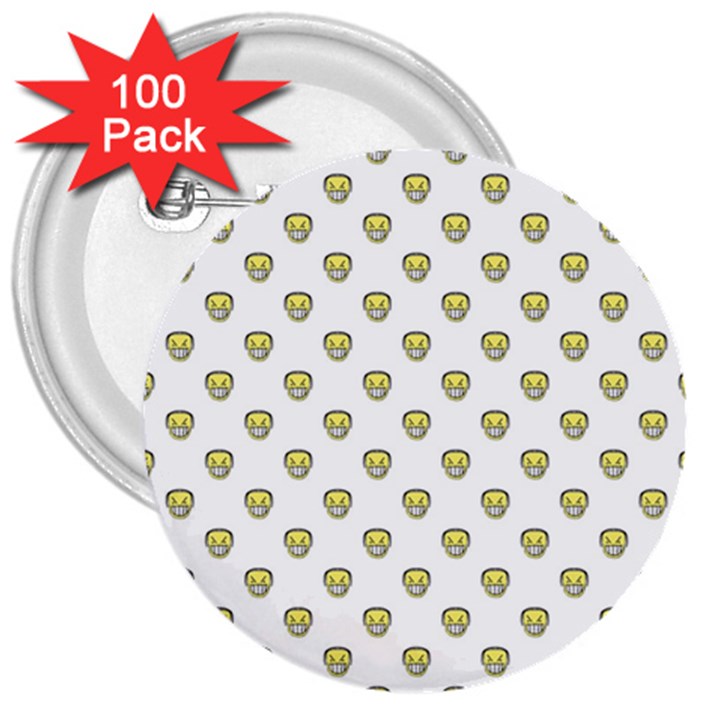 Angry Emoji Graphic Pattern 3  Buttons (100 pack) 