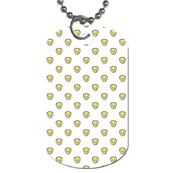 Angry Emoji Graphic Pattern Dog Tag (Two Sides)