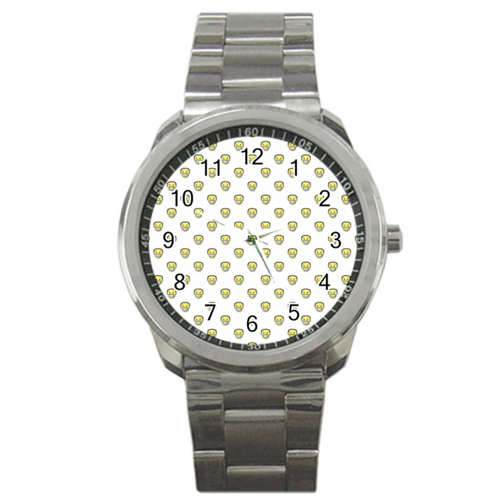 Angry Emoji Graphic Pattern Sport Metal Watch