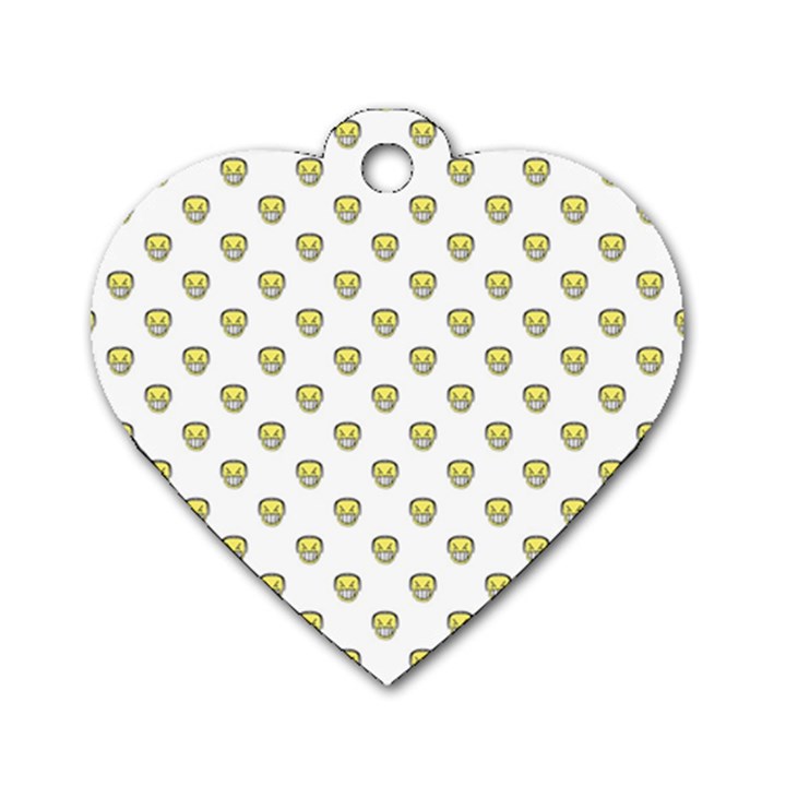 Angry Emoji Graphic Pattern Dog Tag Heart (Two Sides)